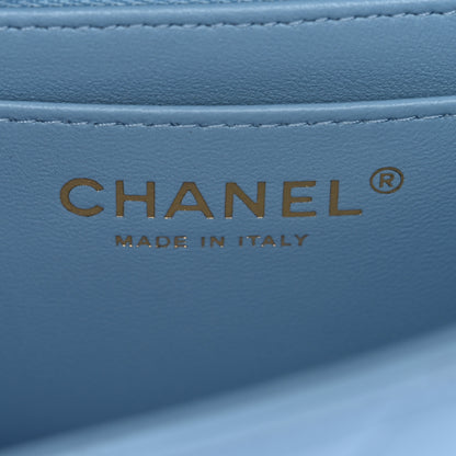 Chanel Lambskin Quilted Mini Rectangular Flap Light Blue 6 of 11