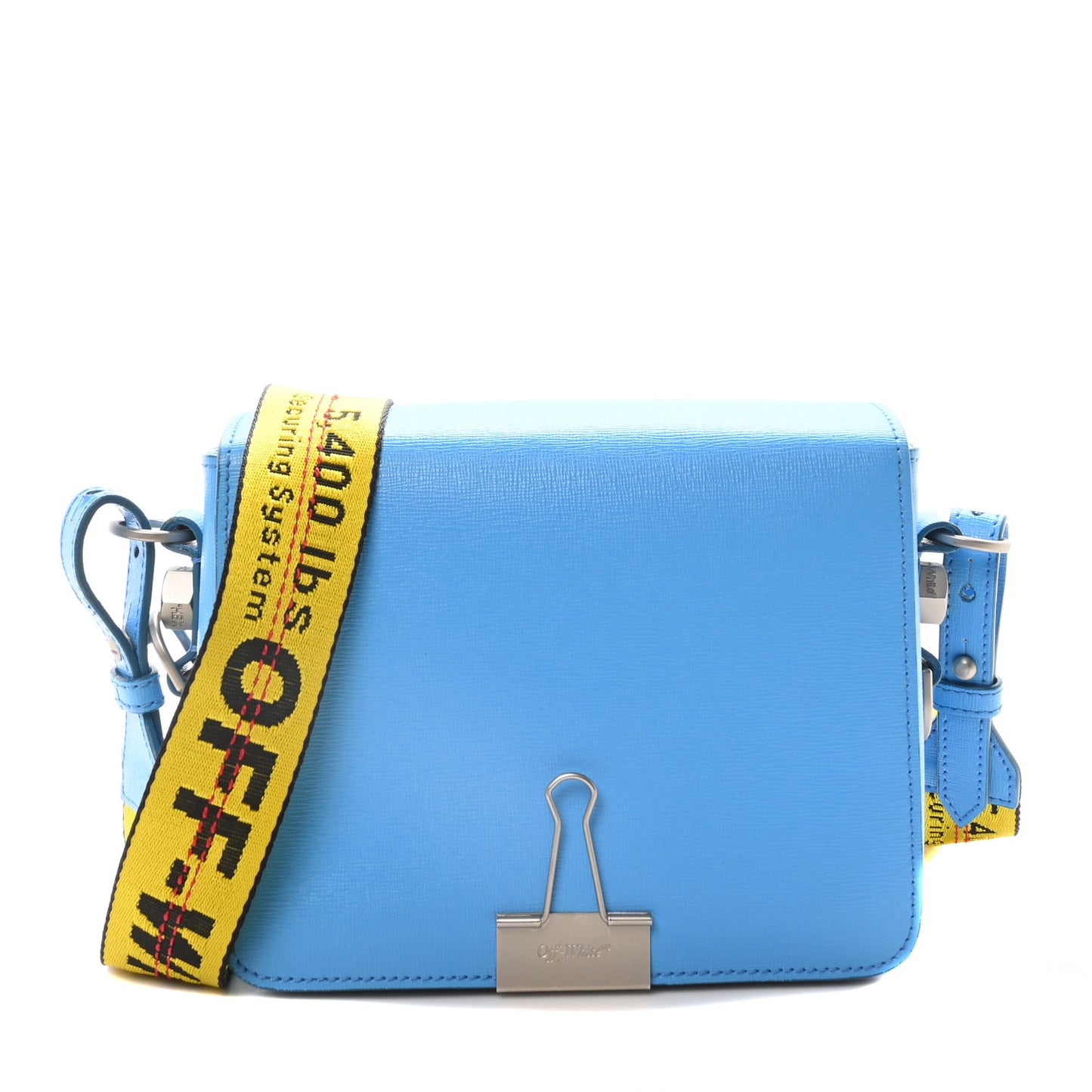 Calfskin Binder Clip Bag Blue