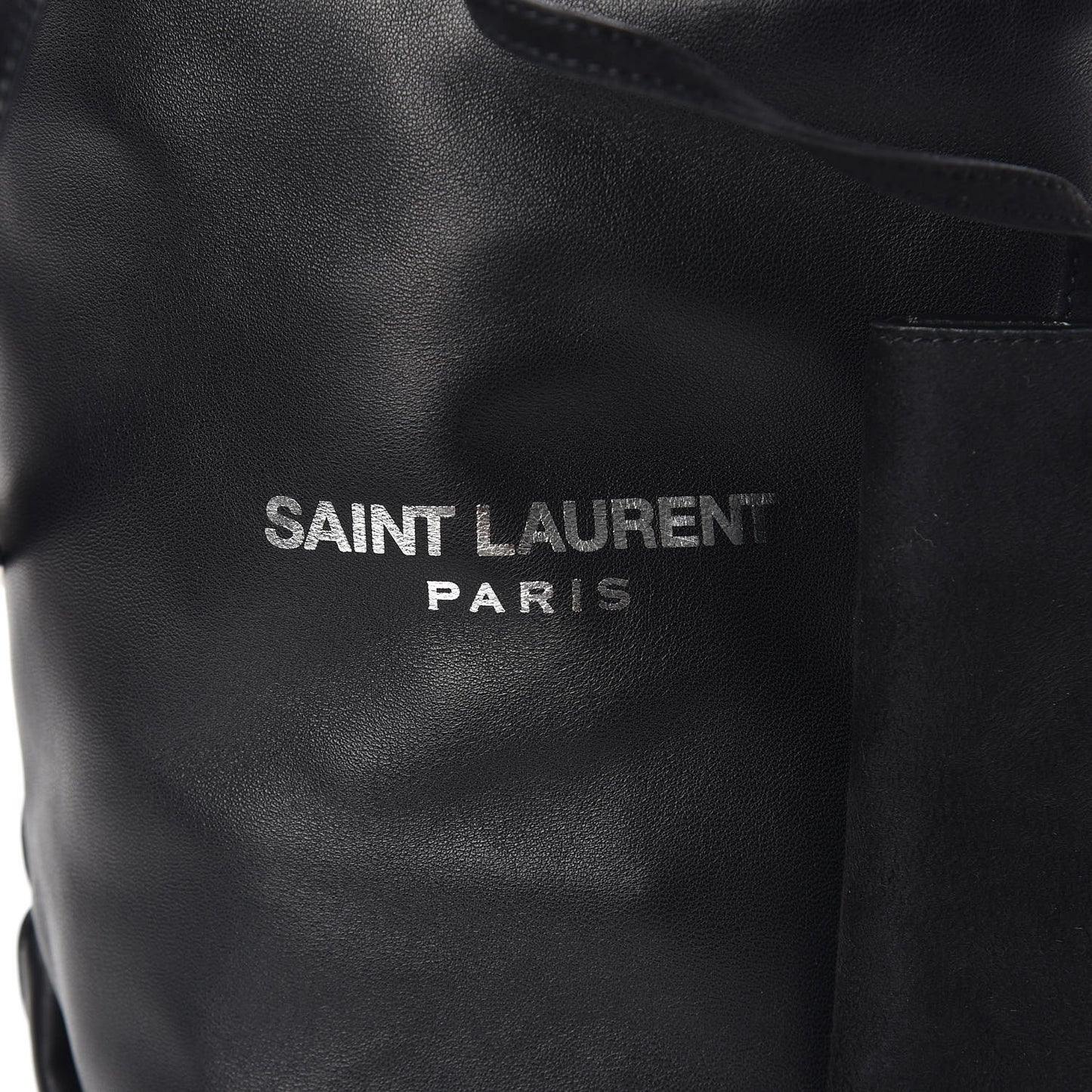 Lambskin Small Teddy Bucket Bag Black