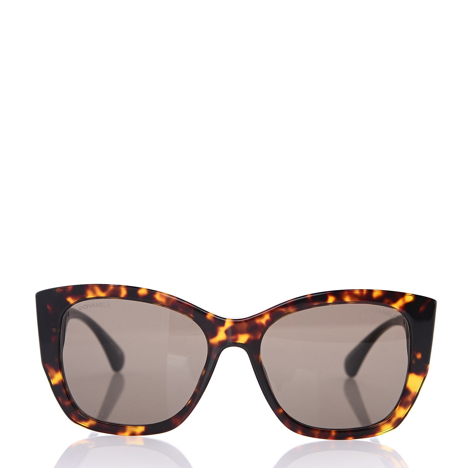 Chanel Acetate 18K White Gold Butterfly Sunglasses 5429 Dark Tortoise 3 of 8