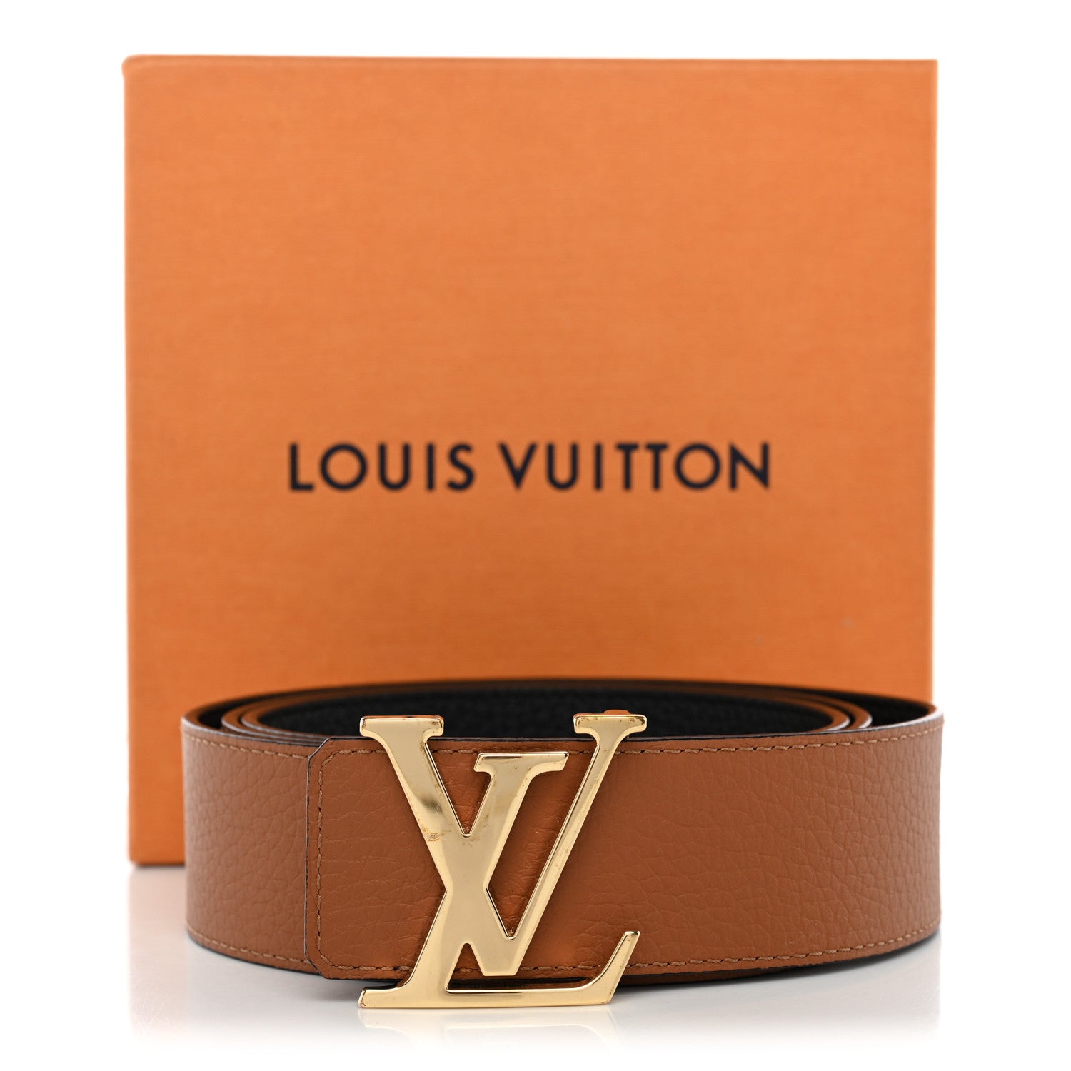 Louis Vuitton Taurillon Calfskin 30mm LV Initiales Reversible Belt 100 40 Black 6 of 6