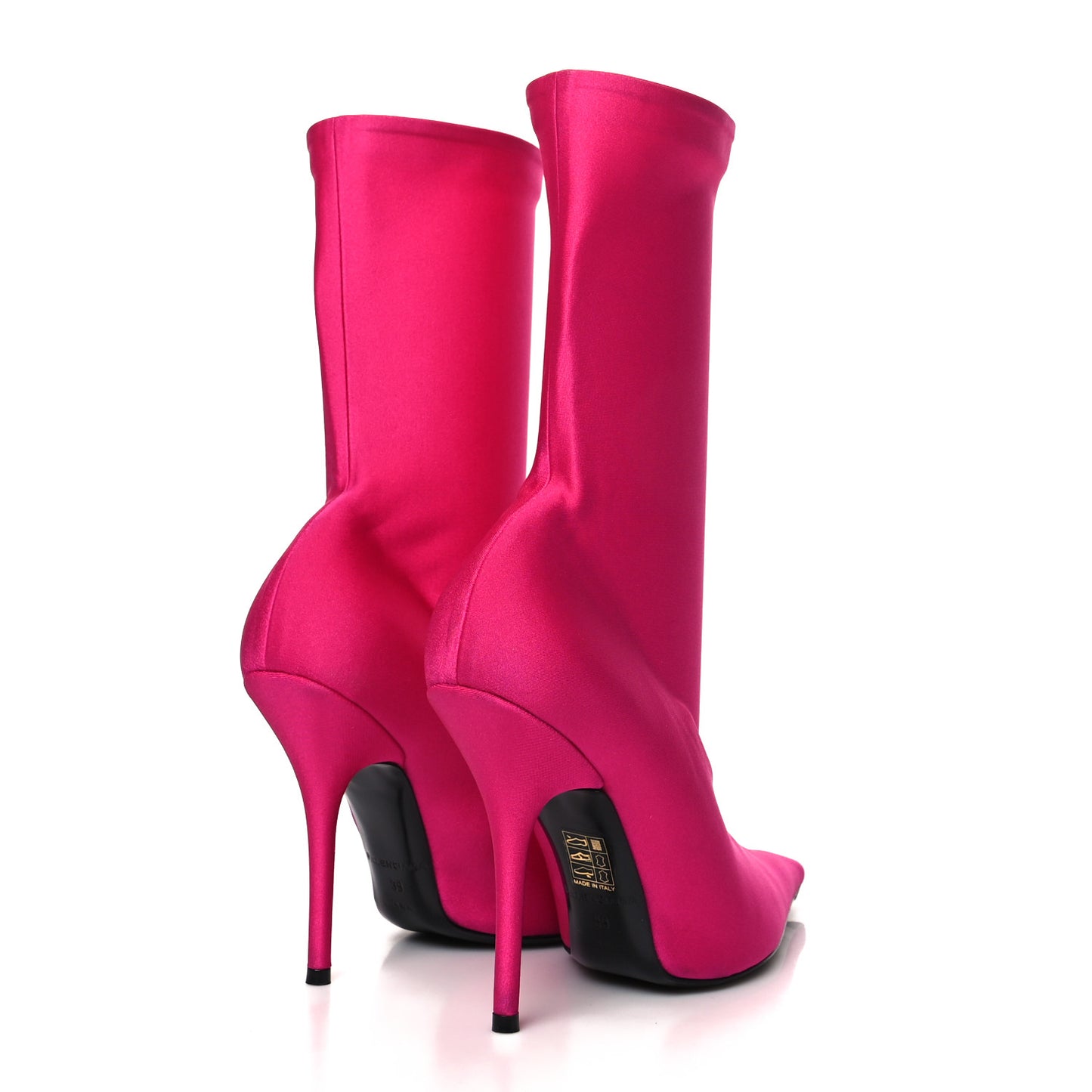 Jersey Crepe Extreme Pointed Toe Knife Booties 39 Dark Pink