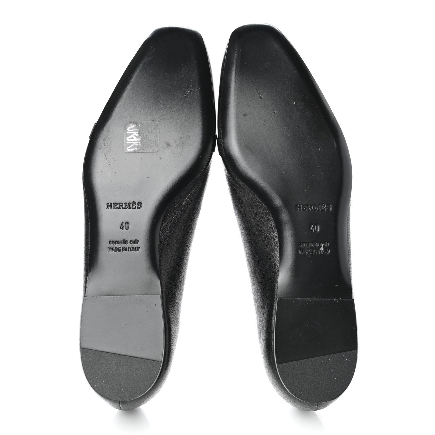 Hermes Goatskin Bilbao Ballerina Flats 40 Black 5 of 9