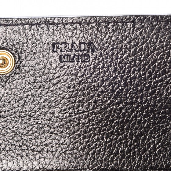 Prada Vitello Daino Antik Continental Flap Wallet Piombo 7 of 10