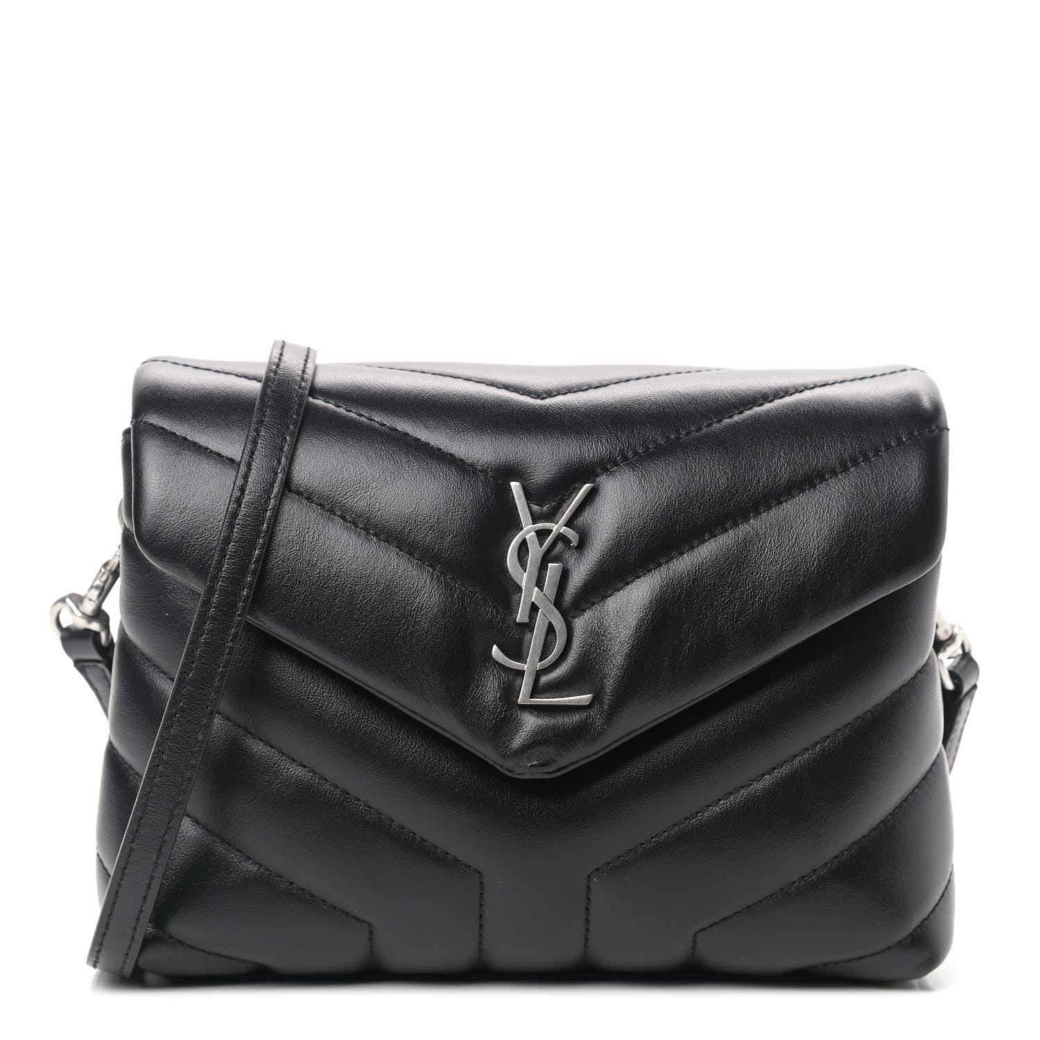 Saint Laurent Calfskin Y Quilted Monogram Toy Loulou Crossbody Bag Black 1 of 10