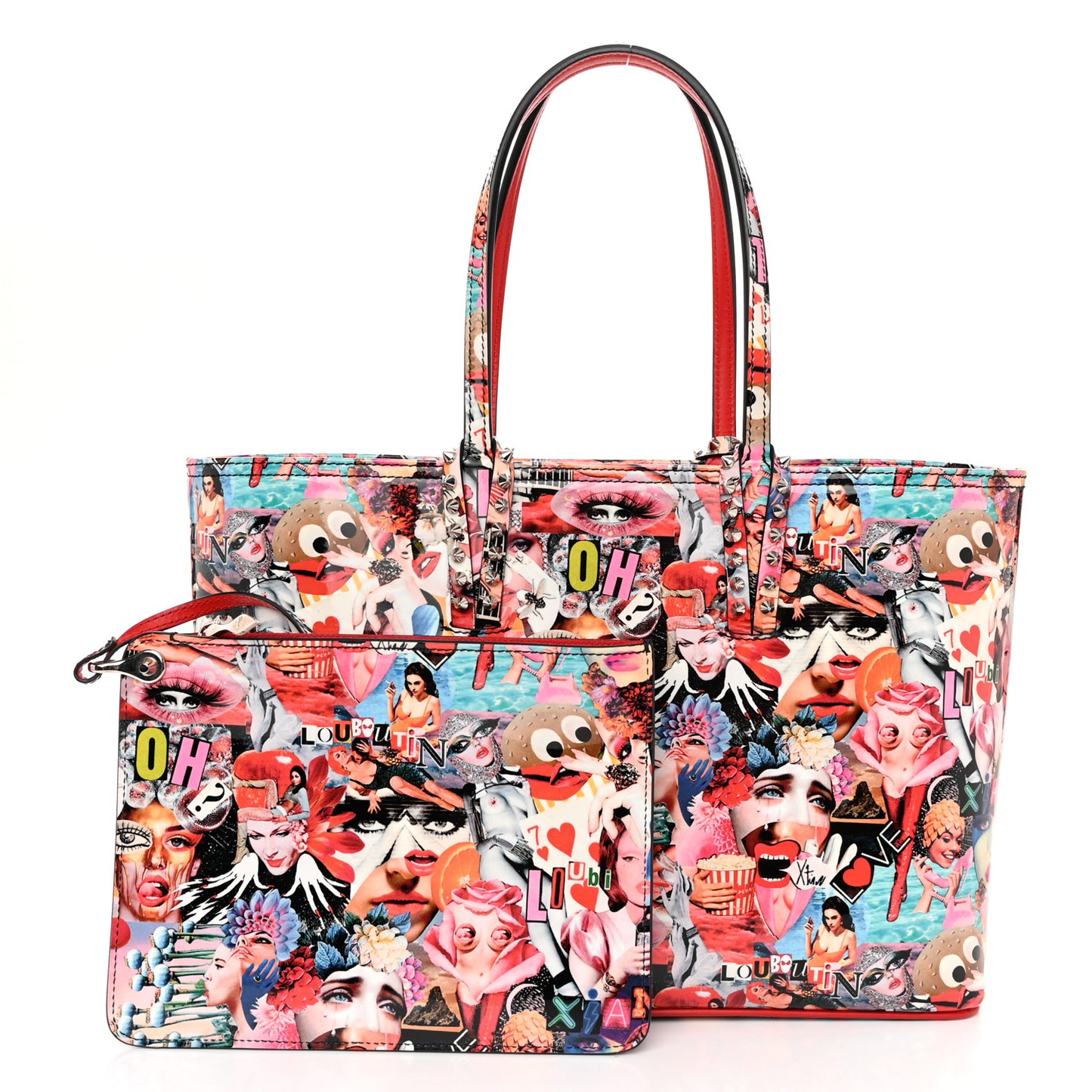 Patent Calfskin Small Oh Xtian Cabata Tote Red