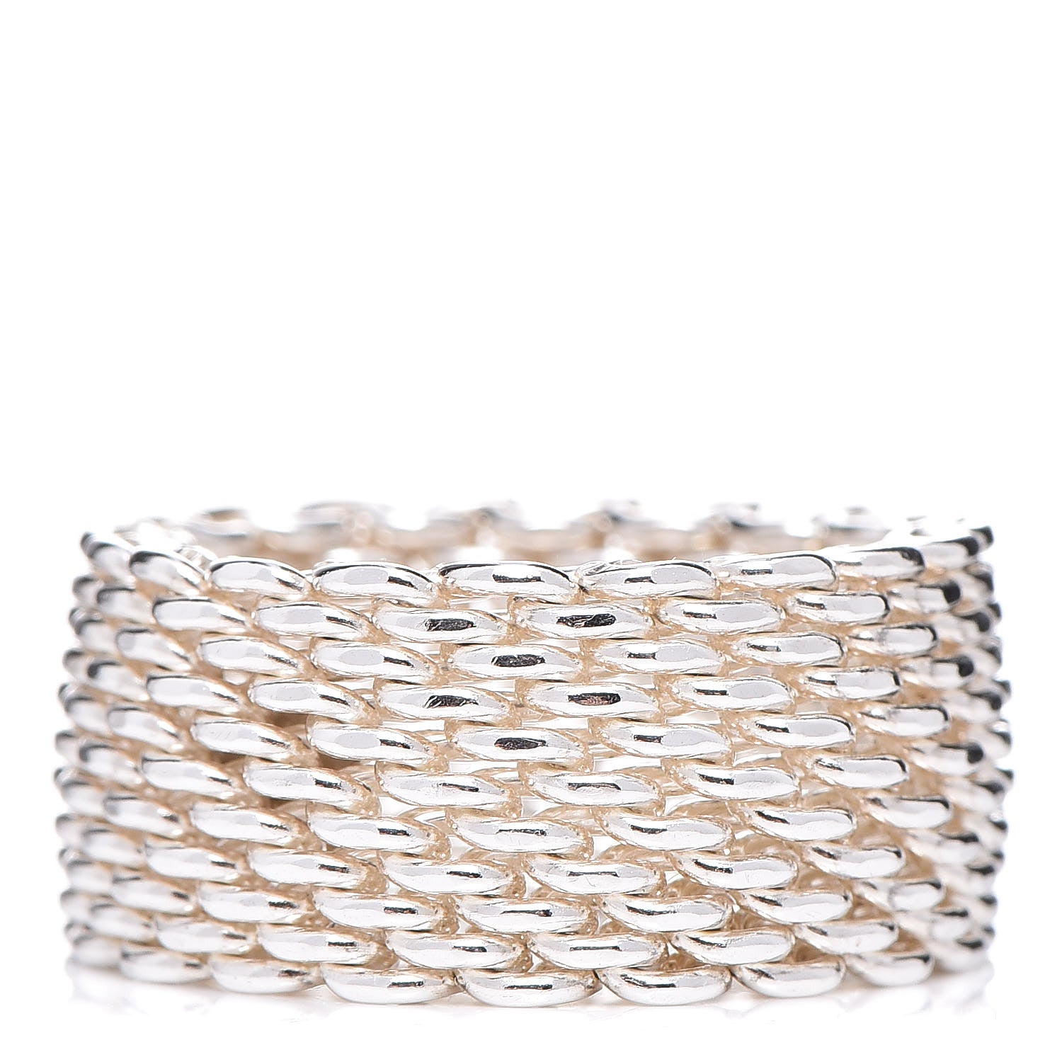 Tiffany Sterling Silver Somerset Mesh Ring 53 6.25 3 of 4