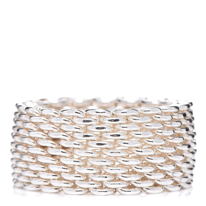 Tiffany Sterling Silver Somerset Mesh Ring 53 6.25 3 of 4