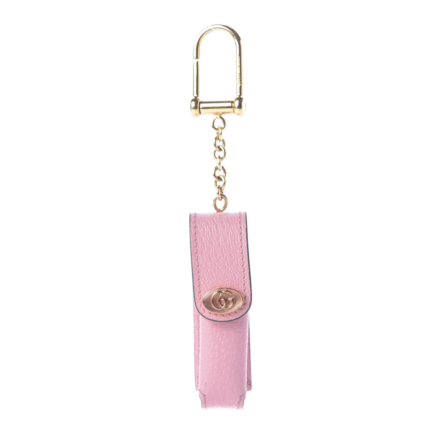 Gucci Textured Calfskin Enamel Single Porte Rouges Keychain Wild Rose 1 of 7