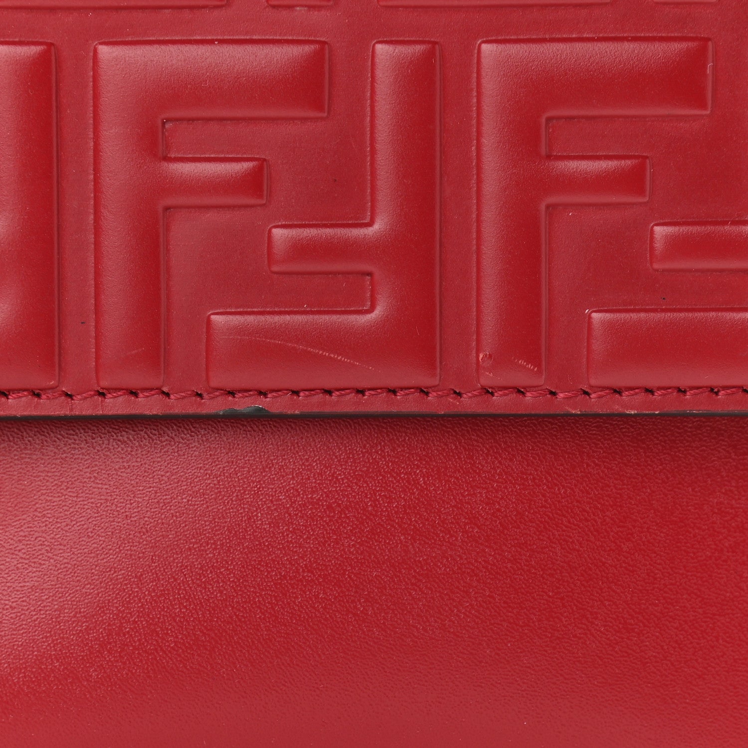 Fendi Vitello Liberty FF 1974 Embossed Kan I Shoulder Bag Fragola 14 of 17
