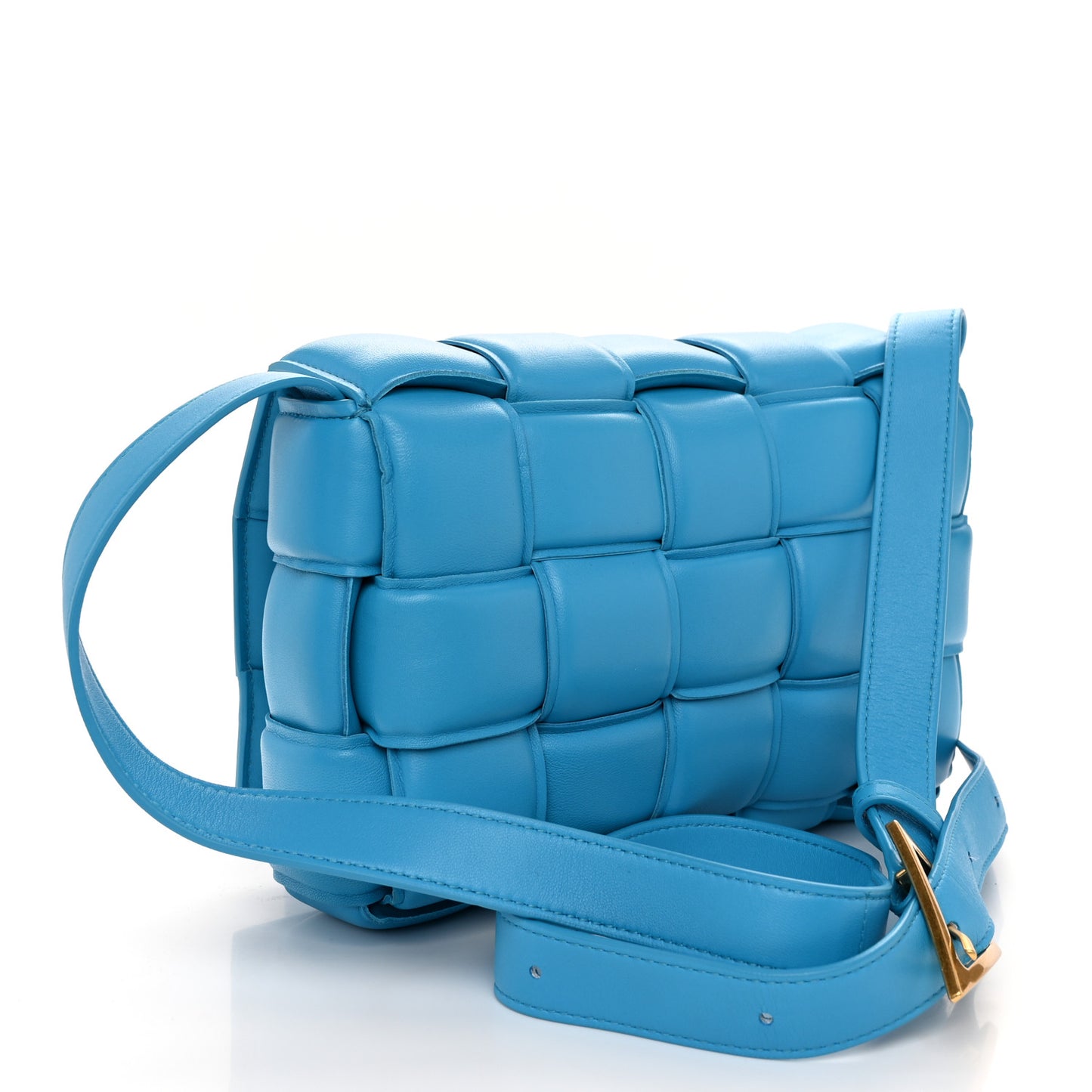 Nappa Maxi Intreccio Padded Cassette Crossbody Bag Pool