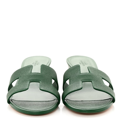 Hermes Epsom Oasis Sandals 40.5 Vert Cactus 2 of 8