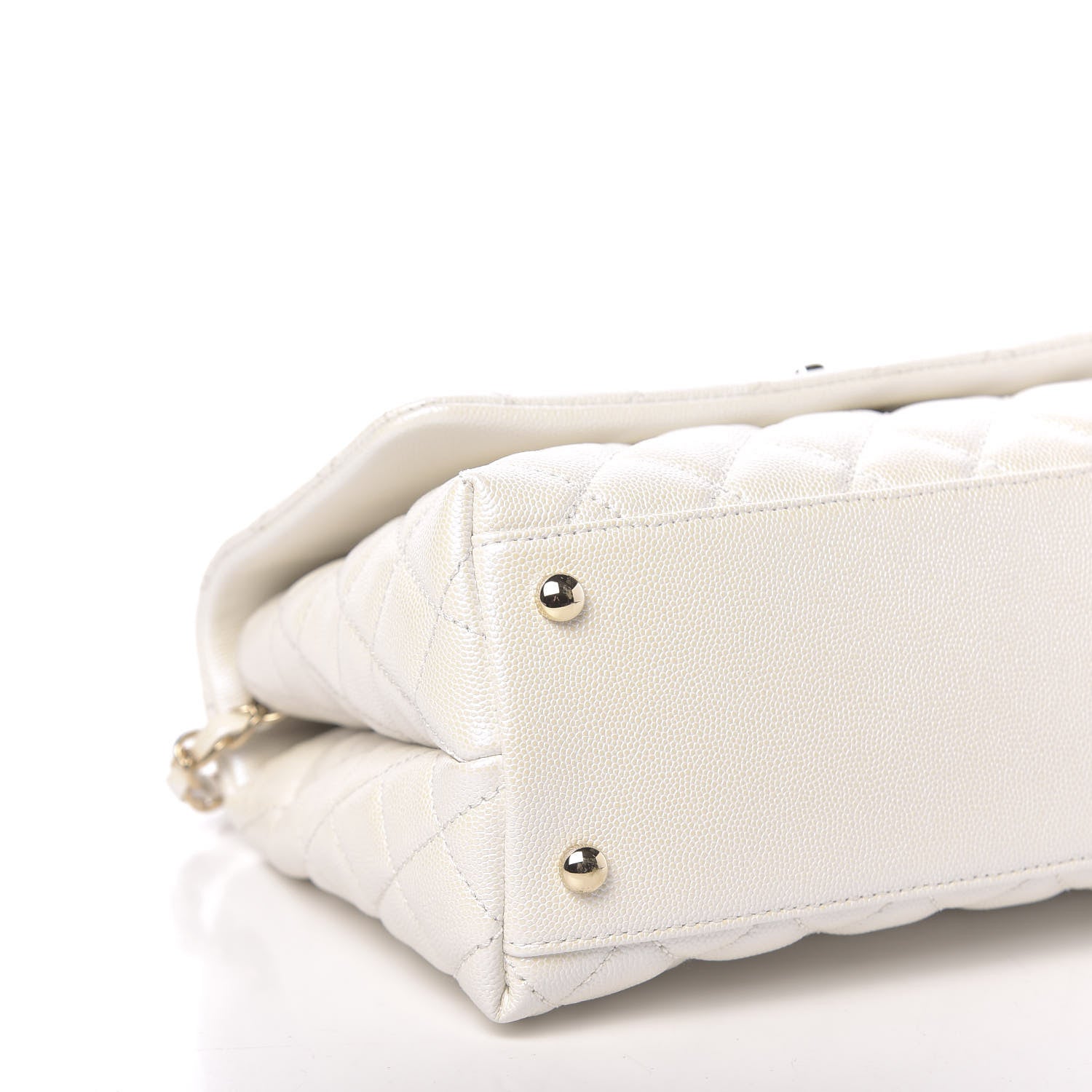 Chanel Iridescent Caviar Quilted Small Coco Handle Flap White 8 of 11