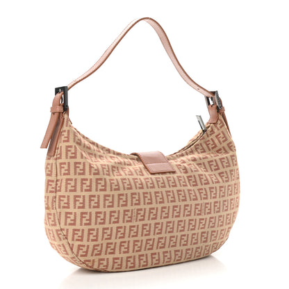 Fendi Zucchino Vitello Hobo Beige Bruciato Bois de Rose 3 of 12