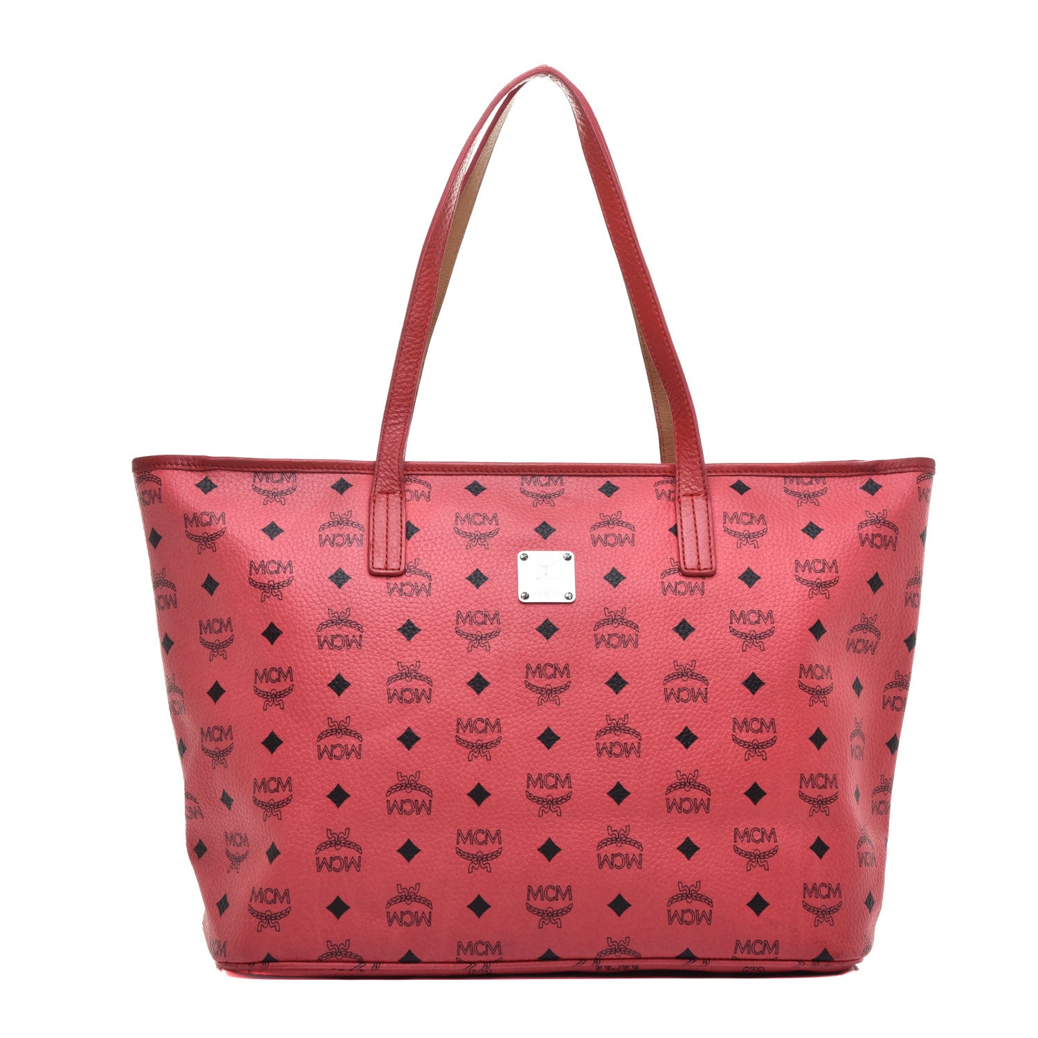 MCM Visetos Medium Shopper Tote Pink 1 of 9