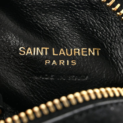 Saint Laurent Suede Patent Crocodile Embossed Jaime Cube Charm Keychain Black 6 of 6