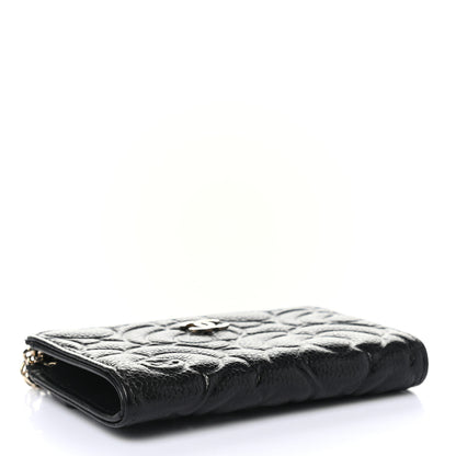 Chanel Caviar Camellia Embossed Key Holder Case Black 4 of 7