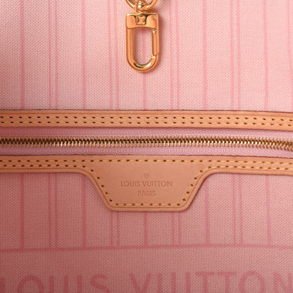 Louis Vuitton Damier Azur Neo Neverfull MM Rose Ballerine 7 of 9