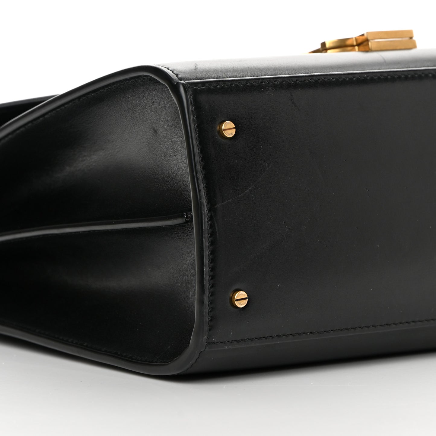 Smooth Calfskin Medium Classic Monogram Cassandra Top Handle Black Rouge Legion