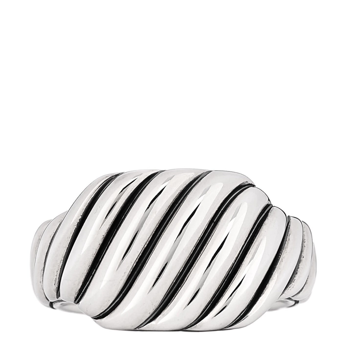 Sterling Silver 12.5mm Sculpted Cable Contour Ring 55 7.25