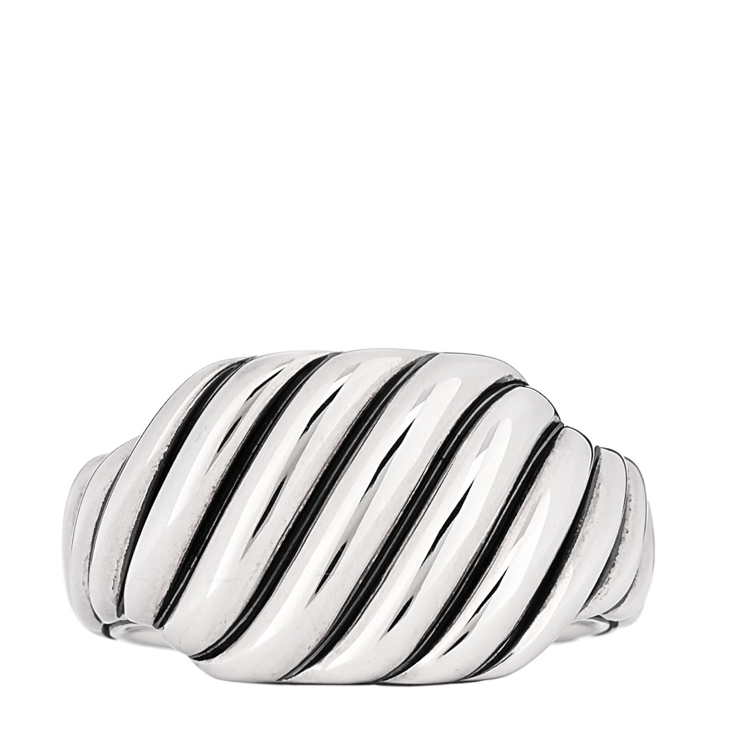 David Yurman Sterling Silver 12.5mm Sculpted Cable Contour Ring 55 7.25 1 of 5