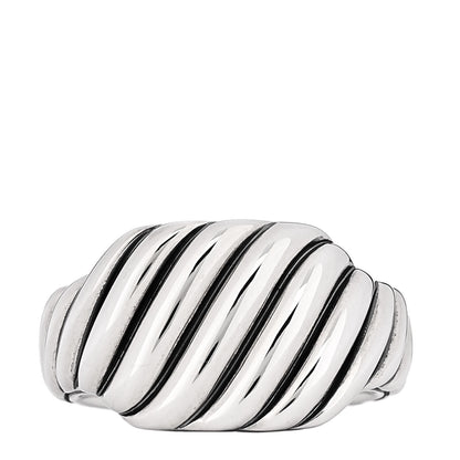 David Yurman Sterling Silver 12.5mm Sculpted Cable Contour Ring 55 7.25 1 of 5