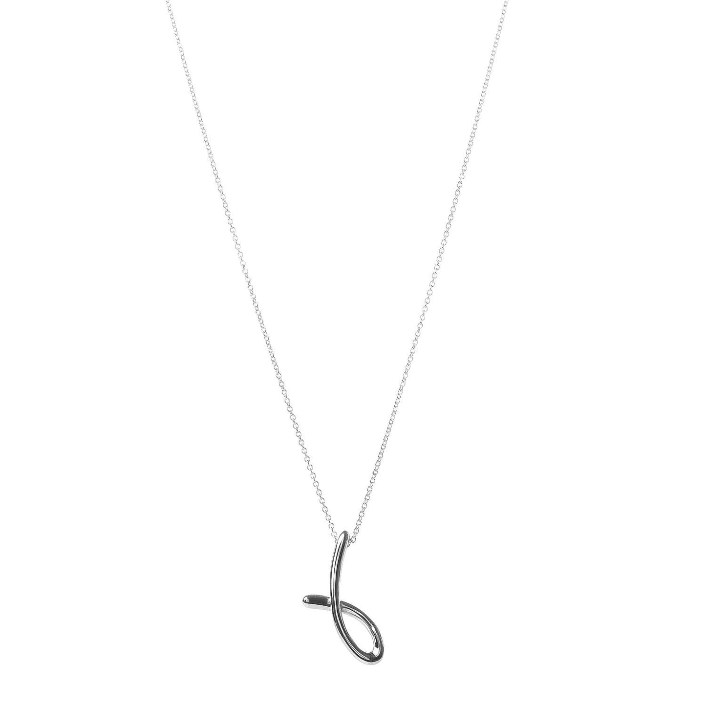 Sterling Silver Elsa Peretti Letter J Pendant Necklace