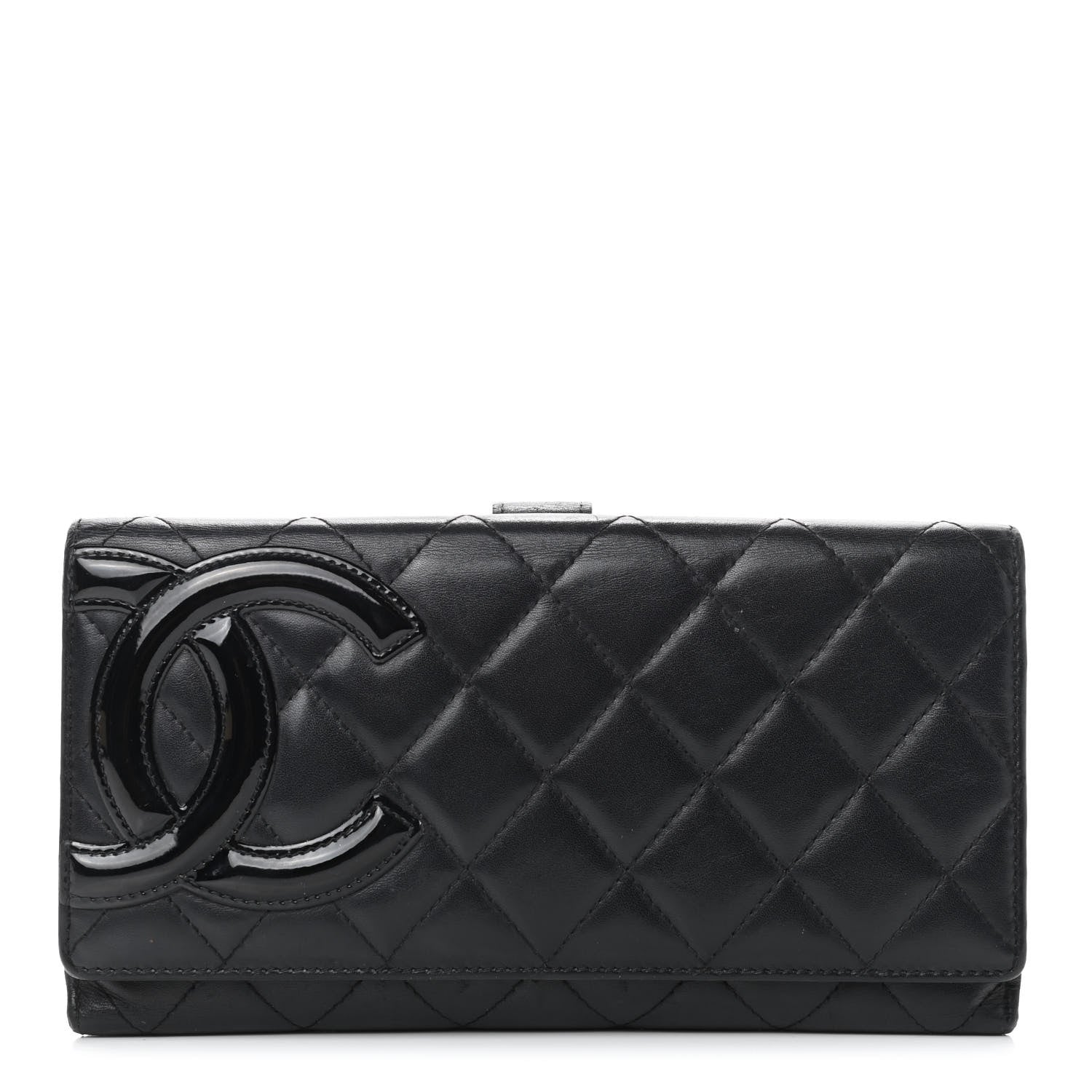 Chanel Calfskin Quilted Cambon Long Double Wallet Black 1 of 13