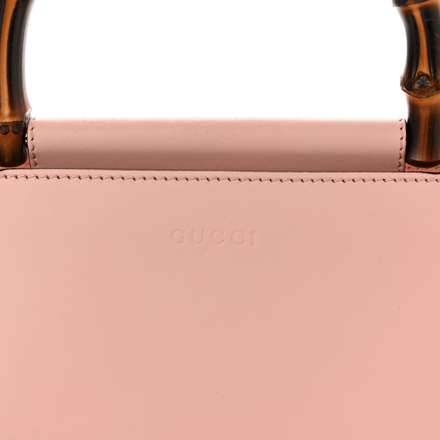 Nappa Bamboo Web Small Nymphaea Top Handle Bag Perfect Pink Mystic White