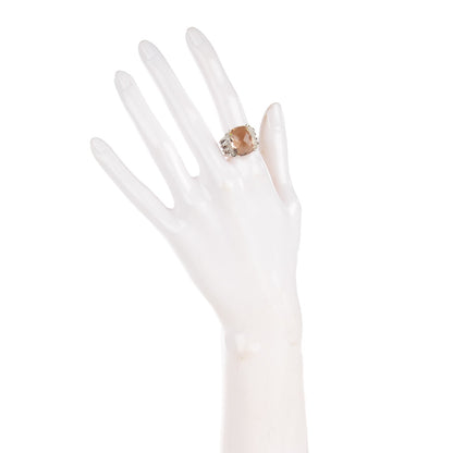 David Yurman Sterling Silver Diamond Morganite 16mm Wheaton Ring 54 7 2 of 5