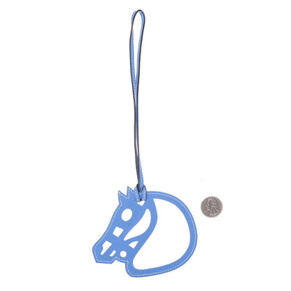 Hermes Swift Paddock Cheval Horse Bag Charm Bleu Paradis 2 of 4