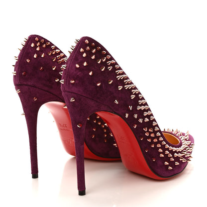 Christian Louboutin Veau Velours Studded Escarpic 100 Pumps 37.5 Purple 4 of 8