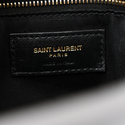 Saint Laurent Calfskin Quilted Medium Loulou Puffer Monogram Chain Satchel Storm 6 of 13