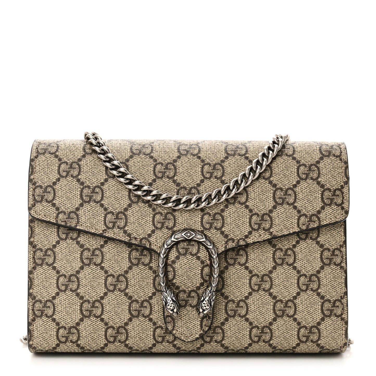 GG Supreme Monogram Mini Dionysus Chain Wallet Beige Taupe