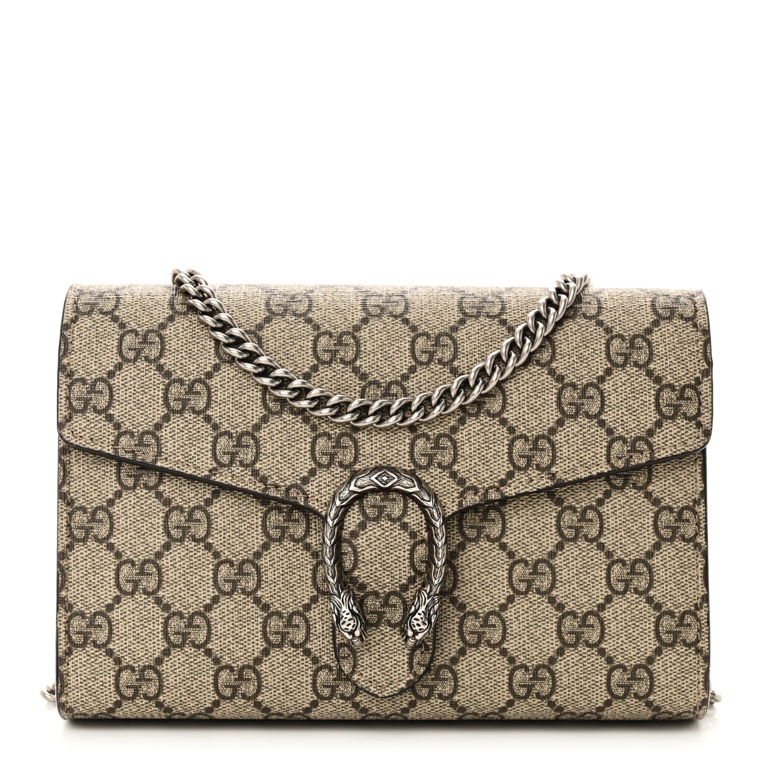 Gucci GG Supreme Monogram Mini Dionysus Chain Wallet Beige Taupe 1 of 11