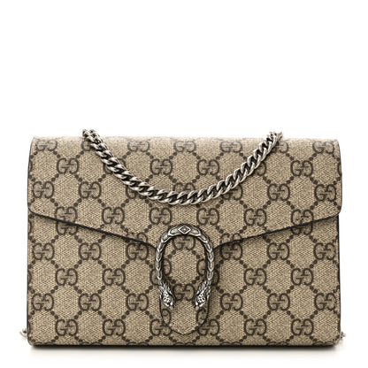 Gucci GG Supreme Monogram Mini Dionysus Chain Wallet Beige Taupe 1 of 11