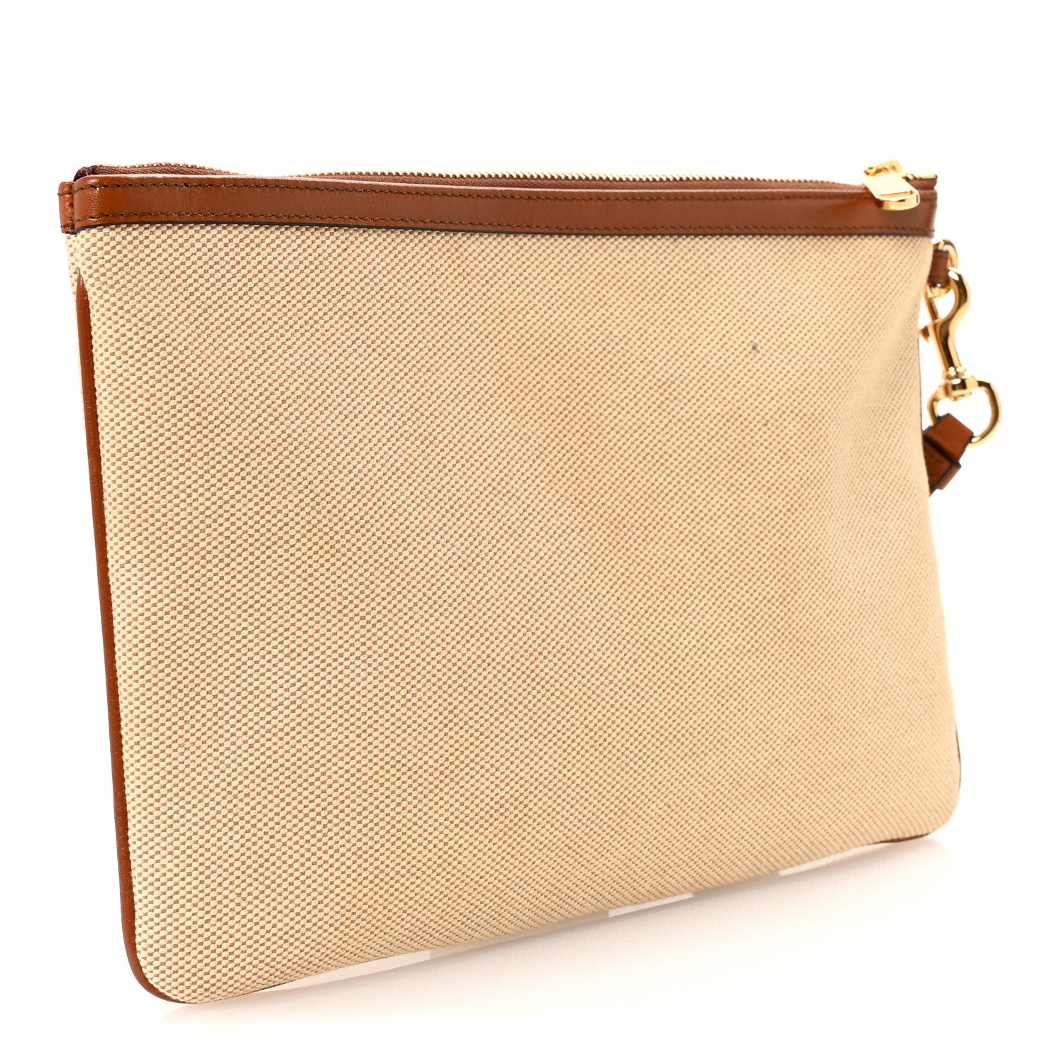 Gucci Vintage Canvas Web Pouch Sand Cuir 3 of 7