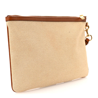 Gucci Vintage Canvas Web Pouch Sand Cuir 3 of 7