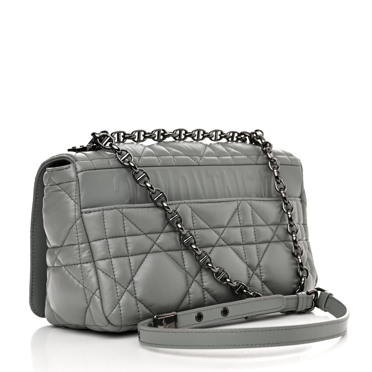 Calfskin Macrocannage Medium Caro Bag Iron Grey