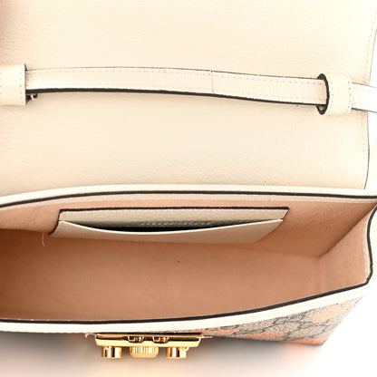 Gucci GG Supreme Monogram Berry Textured Dollar Calfskin Mini Padlock Top Handle Shoulder Bag Beige Ebony Light Copper Mystic White 5 of 10