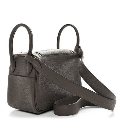 Hermes Taurillon Clemence Mini Lindy 20 Etain 3 of 11