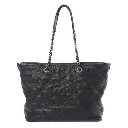 Chanel Grained Calfskin Quilted Small Daily Shopping Tote Black 1 of 14