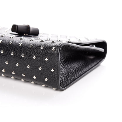 Gucci Calfskin Studded Medium Miss Bamboo Shoulder Bag Black 6 of 9
