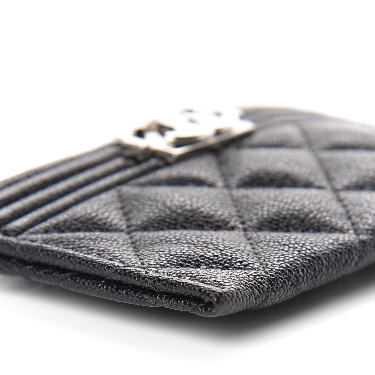 Caviar Quilted Boy Card Holder Black
