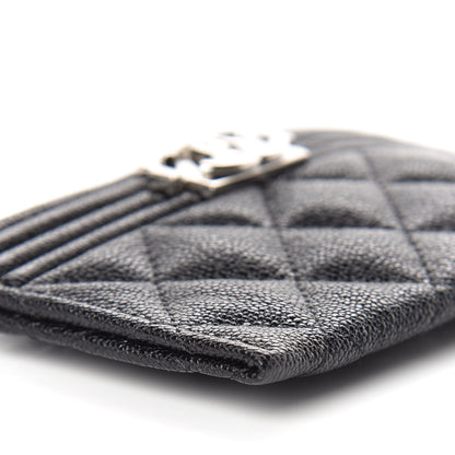 Chanel Caviar Quilted Boy Card Holder Black 5 of 10