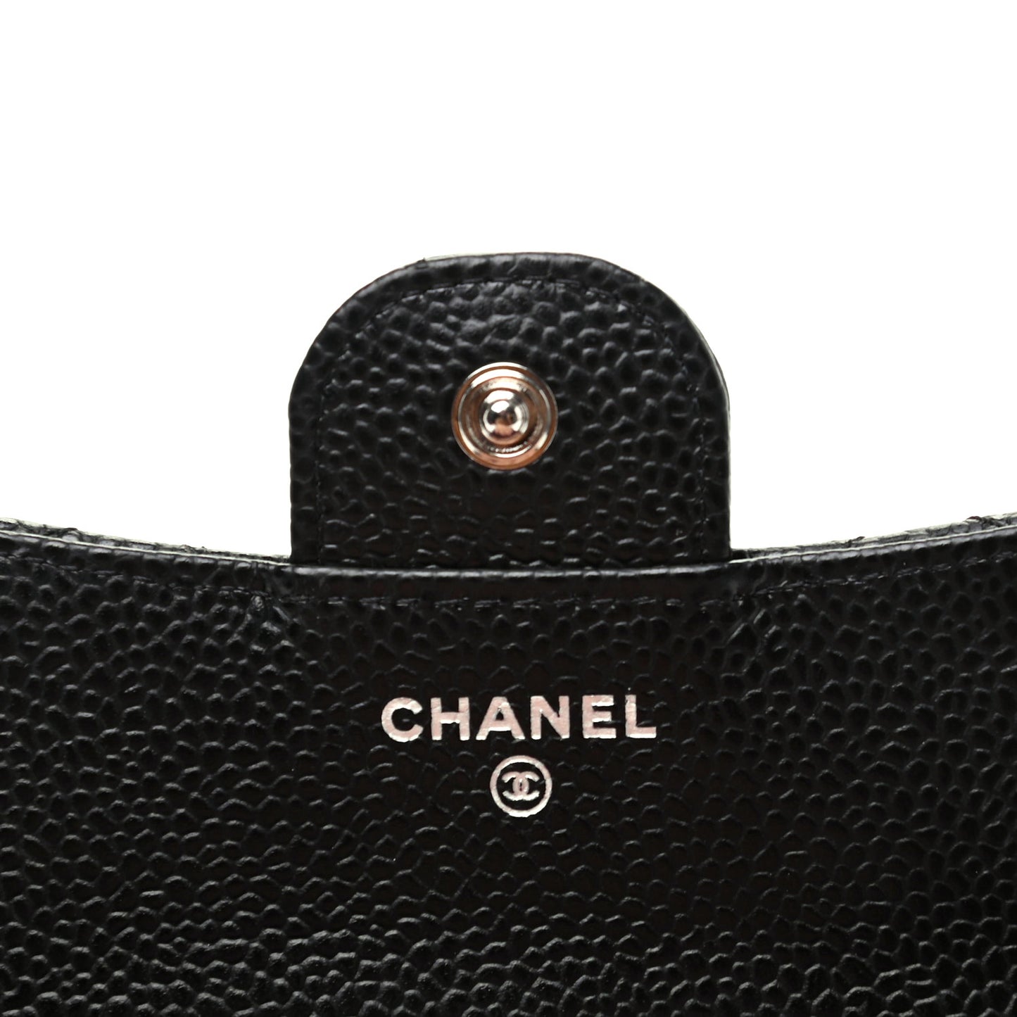 Caviar Quilted Compact Flap Wallet Black