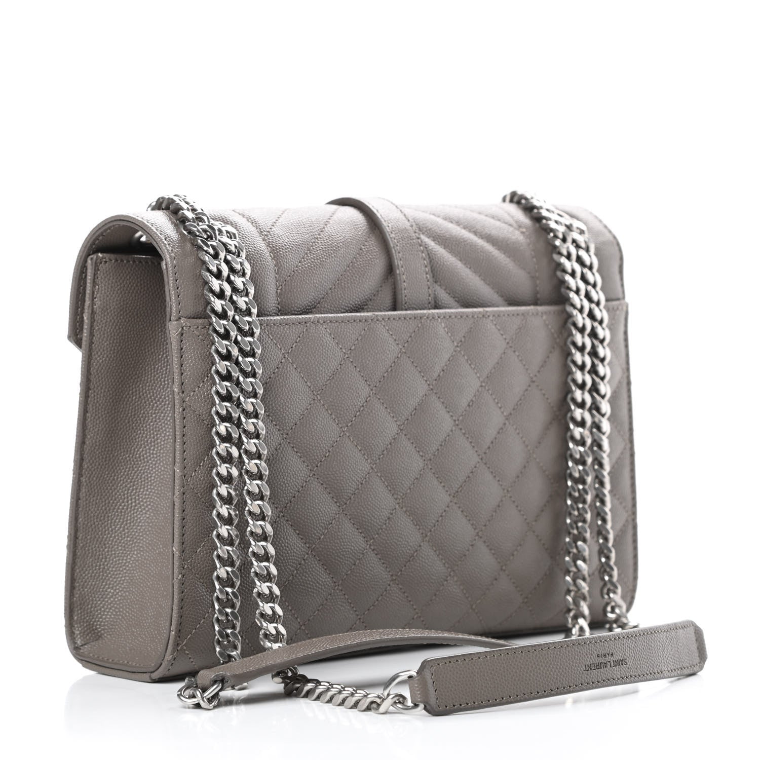Saint Laurent Grain De Poudre Textured Mixed Matelasse Medium Triquilt Monogram Satchel Earth 2 of 11