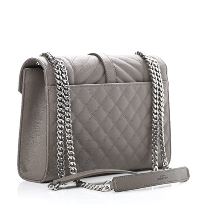 Saint Laurent Grain De Poudre Textured Mixed Matelasse Medium Triquilt Monogram Satchel Earth 2 of 11