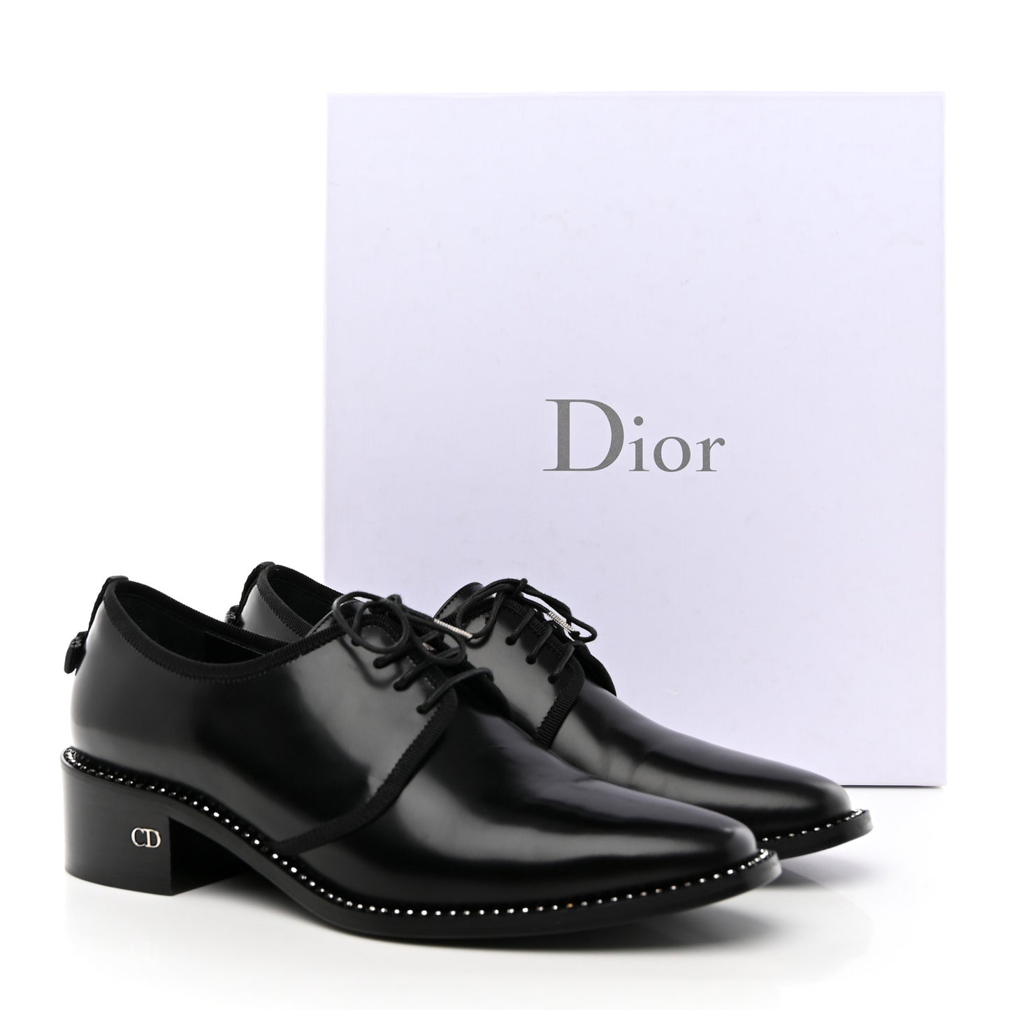 Glazed Calfskin Tomboy Lace Up 38 Black