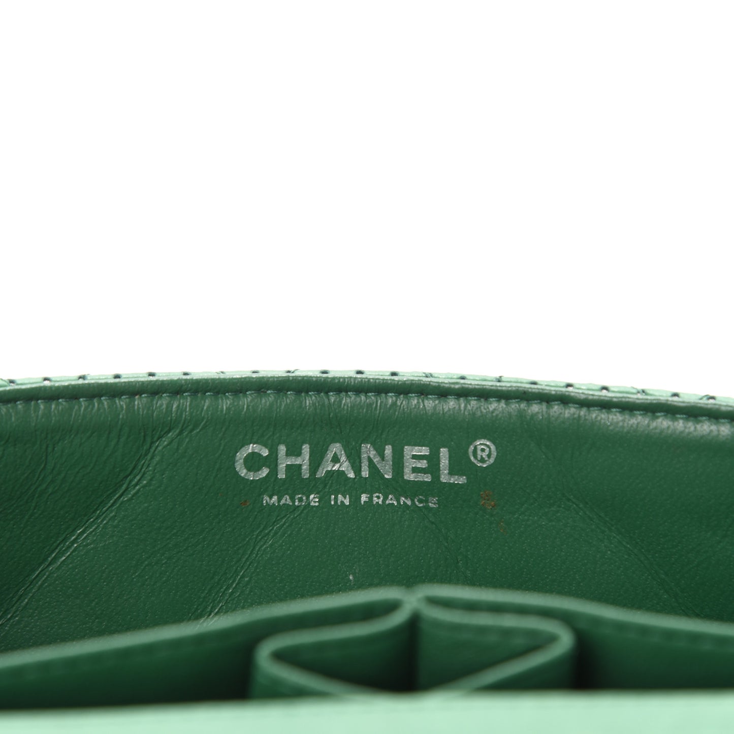 Lambskin Perforated East West Flap Green